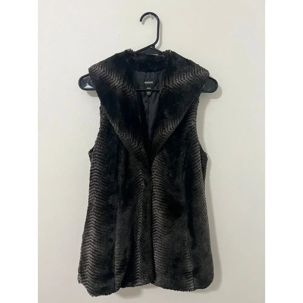 ALFANI WOMENS FAUX FUR VEST SIZE S - Picture 1 of 6